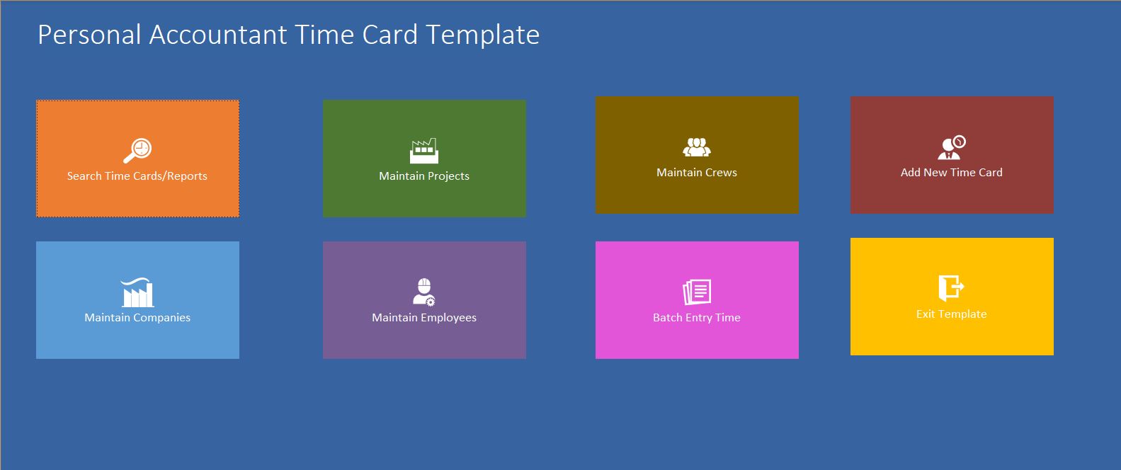 Personal Accountant Time Card Template | Time Card Database